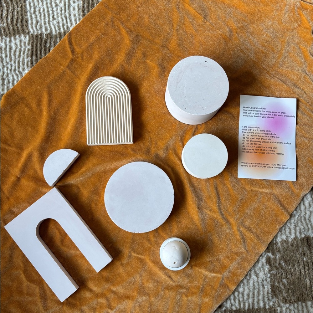 White Geometric Props